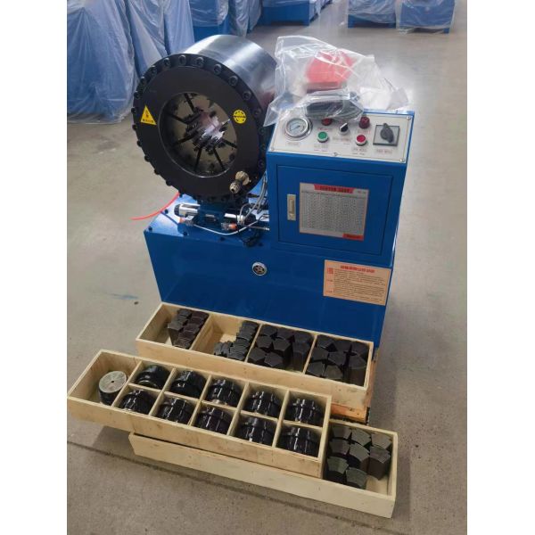 PLC Control System OEM Service Industrial 16 Dies Blue Colors 4 Inch Crimping Range Electric Hydraulic Crimping Tool 0.01mm Accuracy Hose Crimping