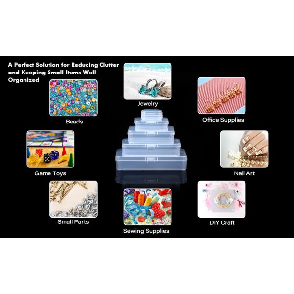 Plastic Beads Storage Containers Box, Storage Of Small Items Crafts, Hinged Lid, Jewelry, Hardware