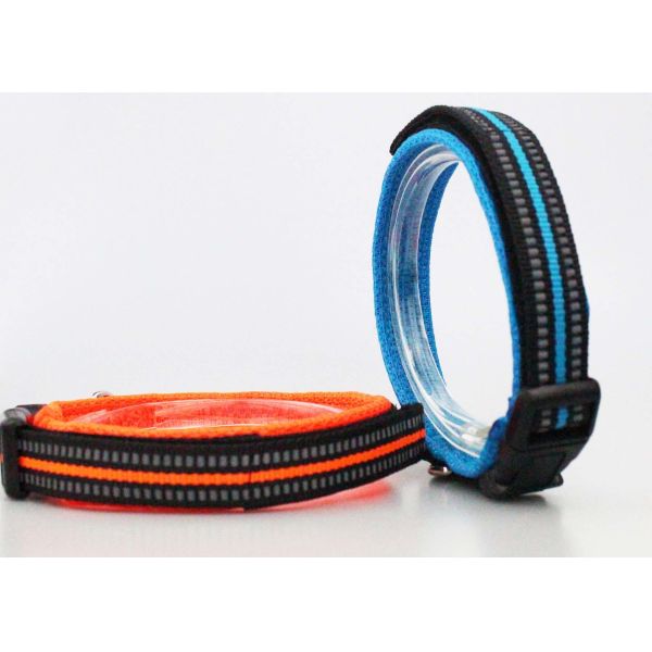 Durable Soft Strong Nylon Dog Collars Adjustable Cat / Puppy Collar Orange / Blue