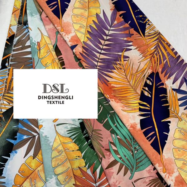 Flower Floral Printed Woven Fabrics 120gsm