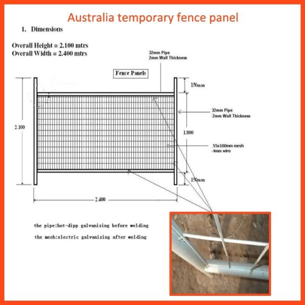 Simple Design Removable Pool Fence , Smooth Surface Temporary Security Gate