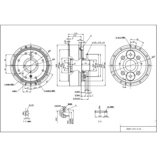 Large Torsion Torque Cycloidal Gearbox 270nm For Harmonic Drive