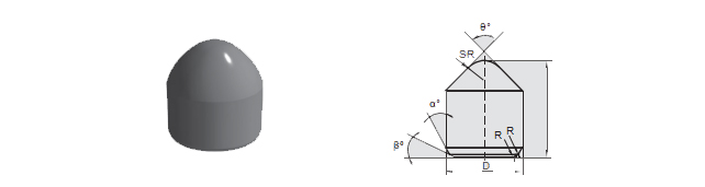 High Accuracy Tungsten Carbide Button Inserts Teeth For Construction Tools