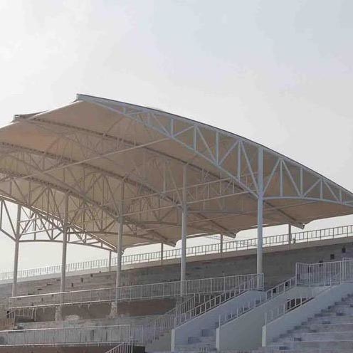 PU Curved Tensile Membrane Roof PTFE Membrane Architecture Cutting