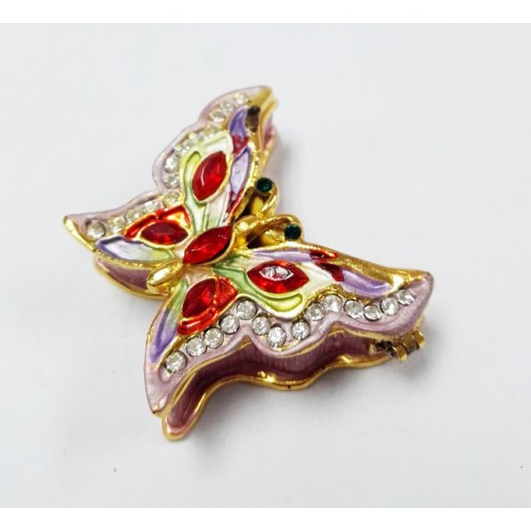 Fancy Small Butterfly Metal Alloy Jewelry Box Small Butterfly Trinket Box