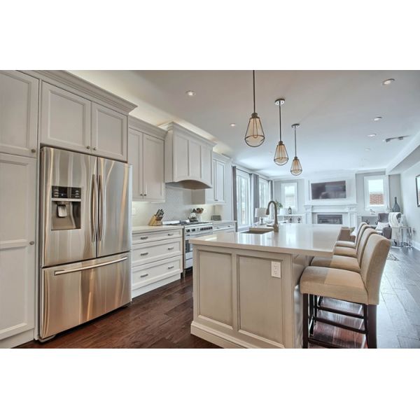 Ready To Assemble Solid Wood White Shaker Style Modular Wood Kitchen Cabinets