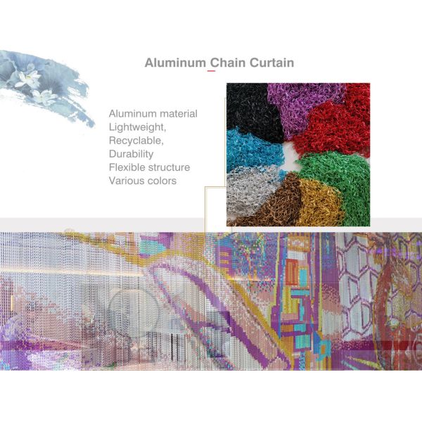 Aluminium Chain Metal Mesh Curtain Used For Architecture Decoration