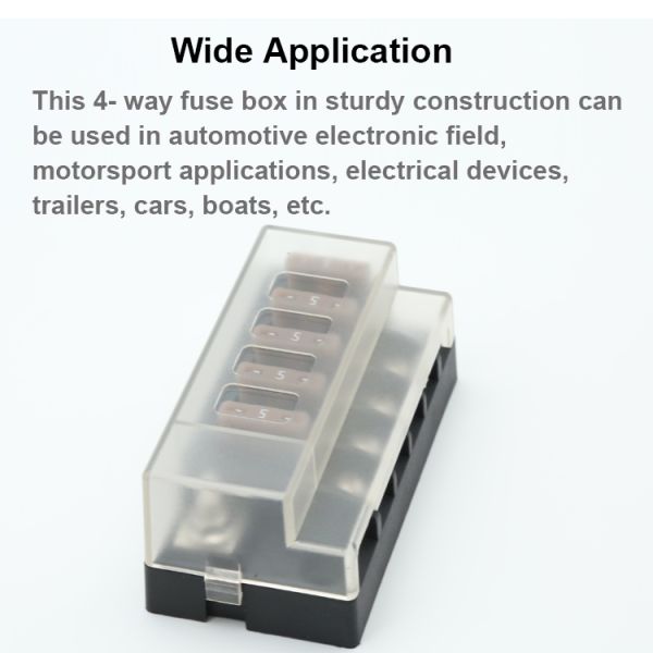 12V 24V Single Side Blade Fuse Holder Boat Fuse Box 4 Way Circuit Position Automotive Fuse Block