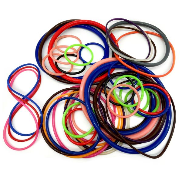 Waterproof gaskets Green Blue Colored Elastic Non-Toxic Food Grade Silicone Rings for sealing