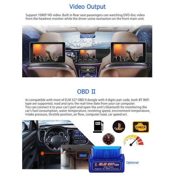 OEM Android Headrest Dvd Player 16g Reverse Camera For 2012 Kia Rio Lhd