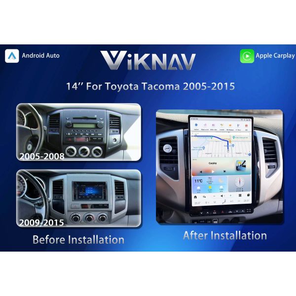 VIKNAV 14 Inch Touch Screen For Toyota Tacoma 2005-2015 Android Car Radio Head Unit