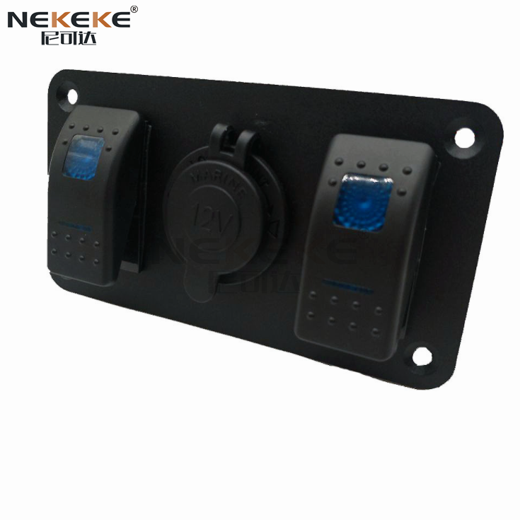 Waterproof 3 Gang Marine Switch Panel LED Rocker Switch 16A ON OFF Function