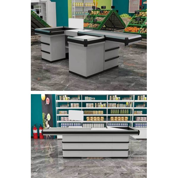 Custom Cold Rolled Steel Checkout Counter Durability Customizable Color