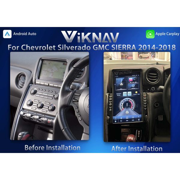 VIKNAV 13.6" Car Radio For Nissan Skyline GTR 2008- 2017 Wirless Carplay GPS Navigation Player