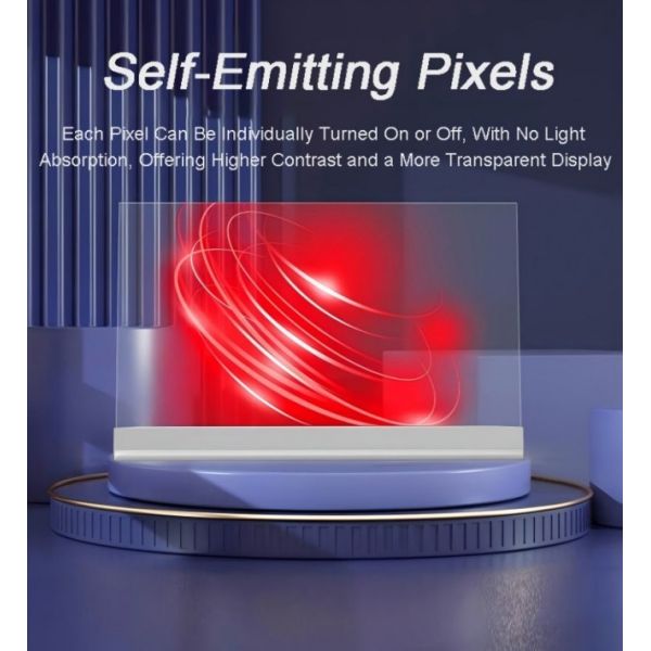 55-inch Wall-mounted Transparent OLED Display Aluminum Alloy Frame For Store Showroom