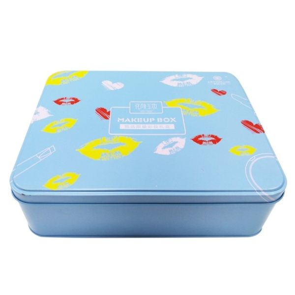 Customized CMYK Printing Empty Tin Cans Rectangular Large Mooncake Tin Box