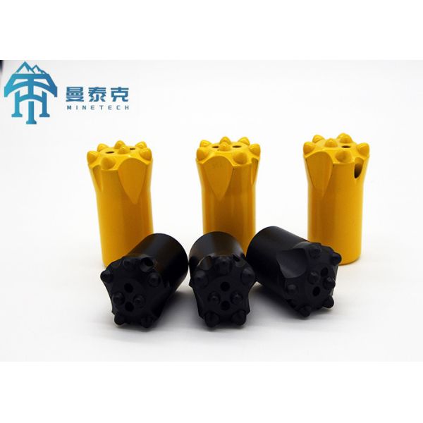 38mm Tapered Button Bit With 7 Tungsten Carbide Tips For Blasting Hole And Municipal Construction