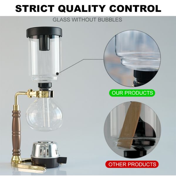 Classic Design Kitchen Borosilicate Glass Coffee Tea Maker 2-5 Cups Siphon Coffee Pot For Professional Coffee Making