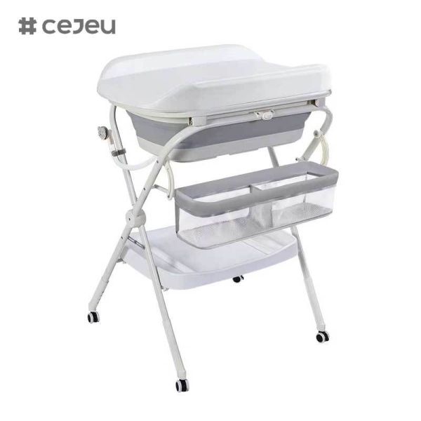 CJ-QC6605-1 Three-In-One All-In-One Care Table for Newborn Babysitting Bathing Washing for Mobile Diapering-Baby Bath Products Wholesale