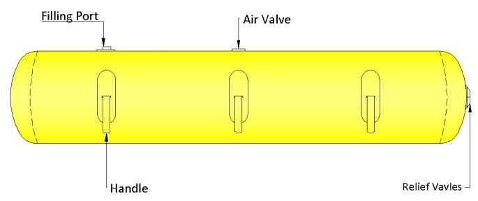 1.3mm Thickness Water Weight Bags 100kg - 1000kg Boat Water Bags For Gangway Testing