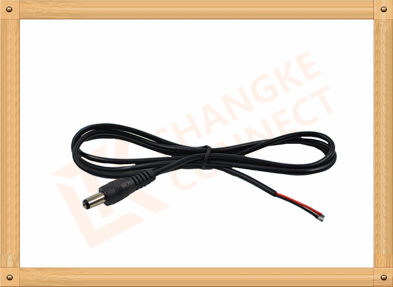 DC 5.5X2.1 mm Power Custom Cable Assembly Red and Black with Male Connector