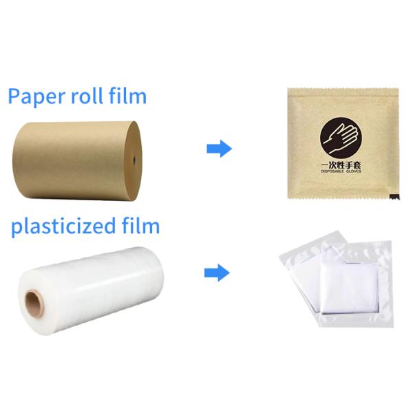 PE Glove Packing Machinery 110-130 Bag/min Independent Temperature Control Regular Maintenance Programs