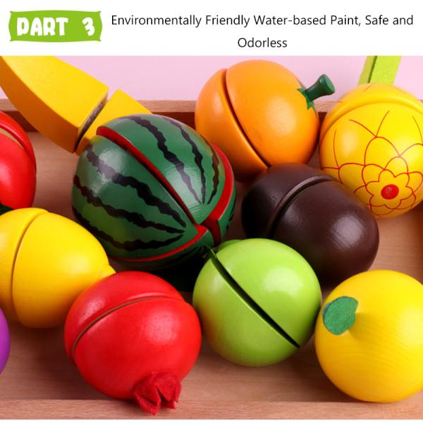 Cooking Props 5.5cm Wooden Role Play Food Magnetic Fruit Toys