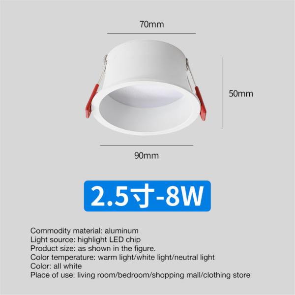 6-20 watts Light source power Anti Glare LED Spotlight for Corridor and Living Room
