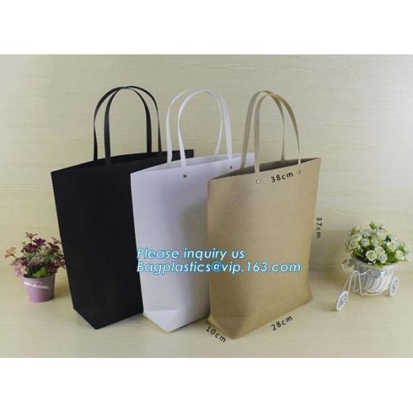 tea brown paper bag with logo print eco friendly With Ribbon Handles wine packaging offset bags,Decorative Paper Bags wi