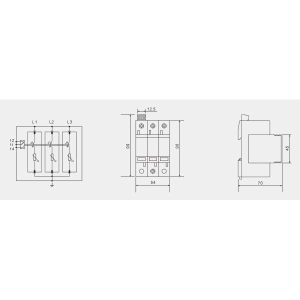 White AC 12.5KA Power Surge Protection Device SPD Power Voltage Protector