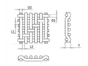 Five Heddle Weave Stainless Steel Wire Mesh SUS304/304L/316/316L with Rectanluar Opening in ilter ribbons/elements