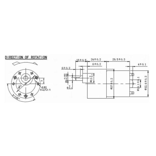 37mm High Torque Dc Gear Motor 12v Direction of Rotation CW/CCW 10 Rpm for Baby Cradle