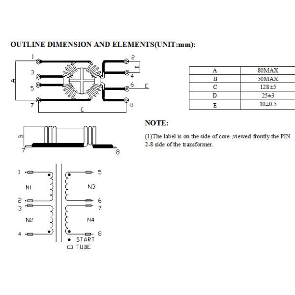 High Power Current Common Mode Choke Coil , Horizontal T63 Common Mode Toroidal Chokes