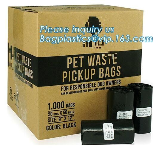 Heavy Duty Custom Biodegradable PE Dog Poop Pet Waste Bags with Disenpser, biodegradable dog poop corn bags with dispens
