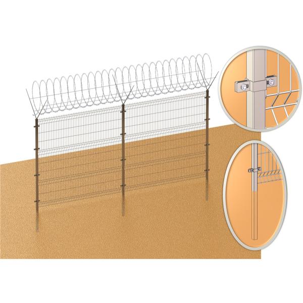 3D WIRE MESH FENCE PANELS, SOFT PVC COATED RAL 6005 MADE IN CHINA