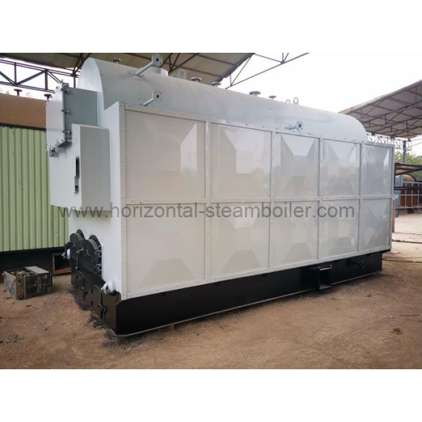 Horizontal Peanut Shell Briquetting Boiler / Sawdust Fired Steam Boiler