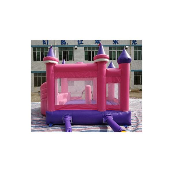 0.55mm PVC Pink Cinderella Princess Inflatable Bouncer Combo Commercial Grade