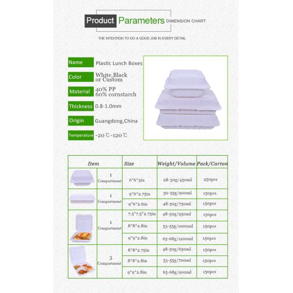 Microwave 40%PP 3L Disposable Take Away Containers Thermoforming