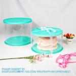 Tall Clear Cake Boxes With Ribbon - Gold Round Clear Cake Box For Birthday Cake