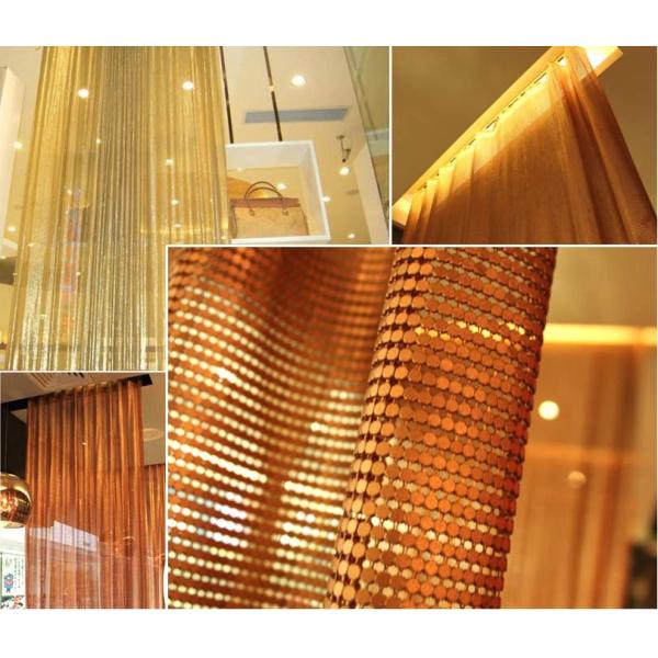 Chainmail Mesh Metallic Mesh Fabric , Polished Metallic Woven Fabric