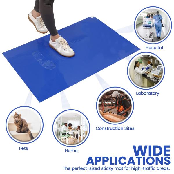Adhesive Floor Cleaning Basketball Sticky Mat Floor Tacky Mat Cleanroom 30 layers