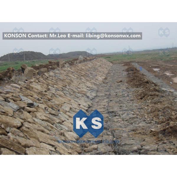 Flexible Galvanized Hexagonal Gabion Rock Basket / Gabion Mesh Cages 4300mm Width