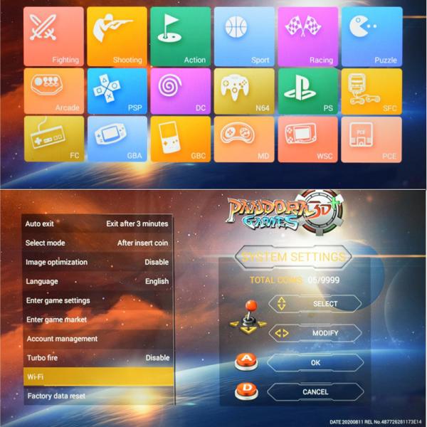 3D Wireless Gaming Controller Pandora Saga Box 7000 8000 With Gamepad Buttons