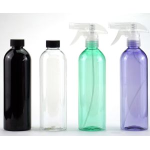 Clear 500Ml Round Spray Nozzle Bottle For Liquid Sanitizer