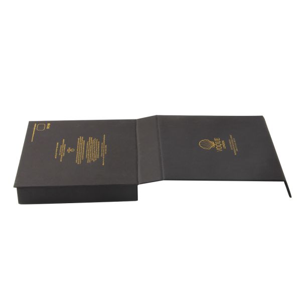 Customize Black Card Paper Gift Box Hot Stamping Logo Flip Lid Gift Box Easy Accessory