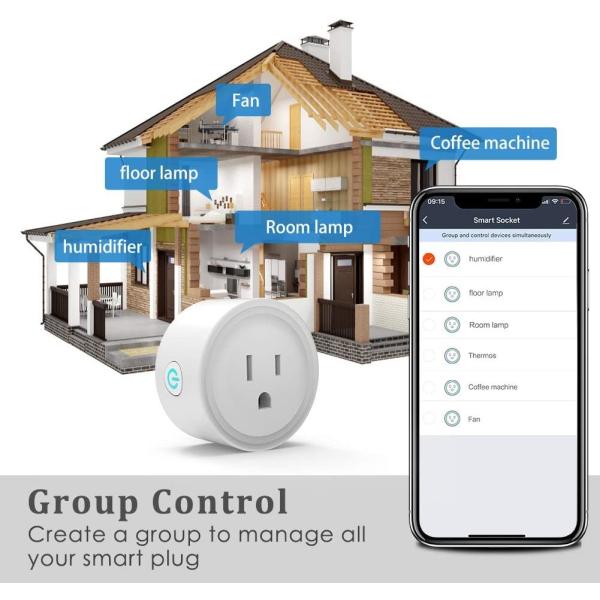 USA Wifi Tuya Smart Socket Outlet 10a 110v Alexa Voice Control