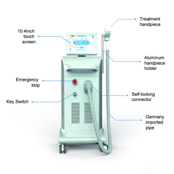 triple wave lenght TEC cooling 800W high energy best professional laser hair removal machine