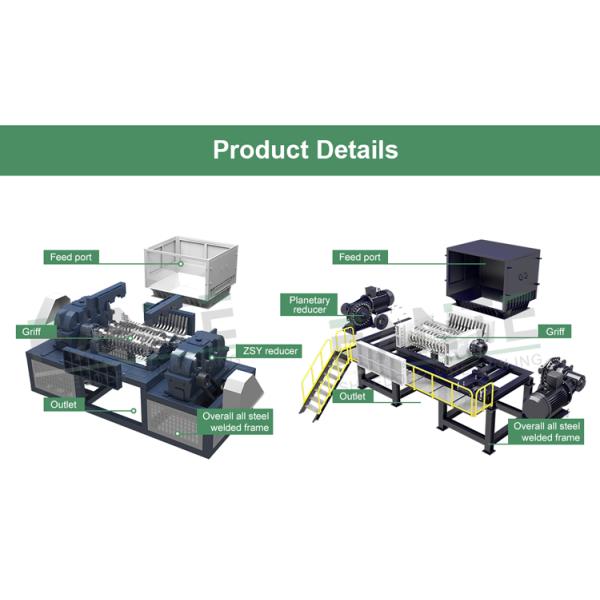 Double Shaft E Waste Shredder for Circuit Boards USB Devices Phones Cables and Computer Components