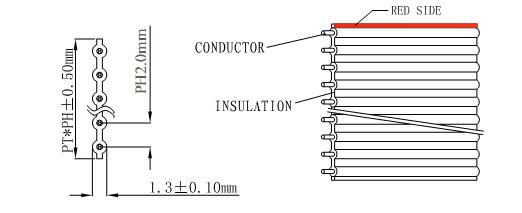 PVC Flat Ribbon Cable UL2651 #24AWG 10Pins 2.00mm Pitch