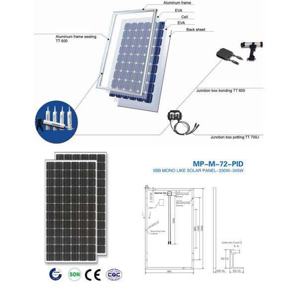 Residential Monocrystalline Silicon Solar Panels Class A Grade OEM Avaliable